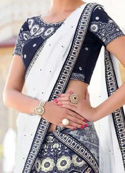 Multicolored Silk A Line Lehenga Wedding Wear