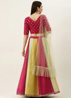 Multicolour Embroidered Kali Lehenga Festive Wear -C Bazaar Shop Multicolour Embroidered Kali Lehenga GHBS02104230 b