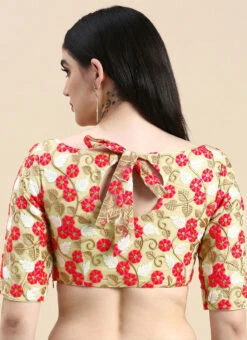 Multicoloured Net Embroidered Blouse Festive Wear -C Bazaar Shop Multicoloured Net Embroidered Blouse BLBS02210827 b