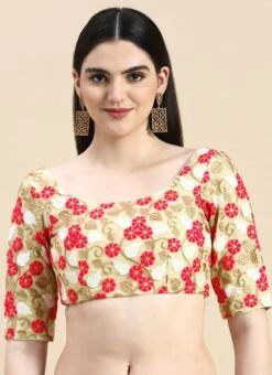 Multicoloured Net Embroidered Blouse Festive Wear -C Bazaar Shop Multicoloured Net Embroidered Blouse BLBS02210827 u