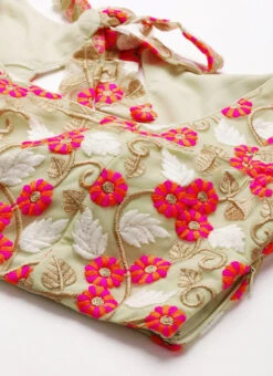 Multicoloured Net Embroidered Blouse Festive Wear -C Bazaar Shop Multicoloured Net Embroidered Blouse BLBS02210827 rrc1