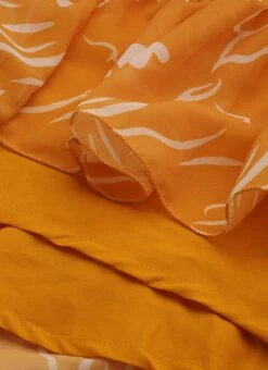 Mustard Digital Print Georgette Maxi Dress After Six Wear -C Bazaar Shop Mustard Digital Print Georgette Maxi Dress DRBS02301953 rrc3