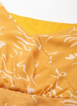 Mustard Digital Printed Georgette Dress After Six Wear -C Bazaar Shop Mustard Digital Printed Georgette Dress DRBS02301960 rrc1
