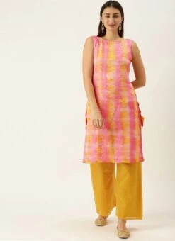 Mustard N Multicolored Embroidered Kurta Set After Six Wear 10 Mustard N Multicolored Embroidered Kurta Set After Six Wear -C Bazaar Shop Mustard N Multicolored Embroidered Kurta Set KSBS02110839 u