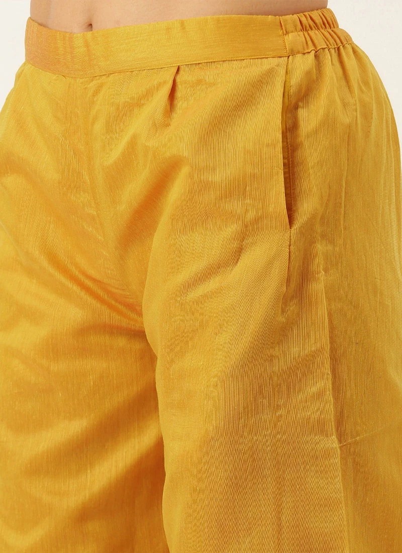 Mustard N Multicolored Embroidered Kurta Set After Six Wear 6 Mustard N Multicolored Embroidered Kurta Set After Six Wear - Image 6