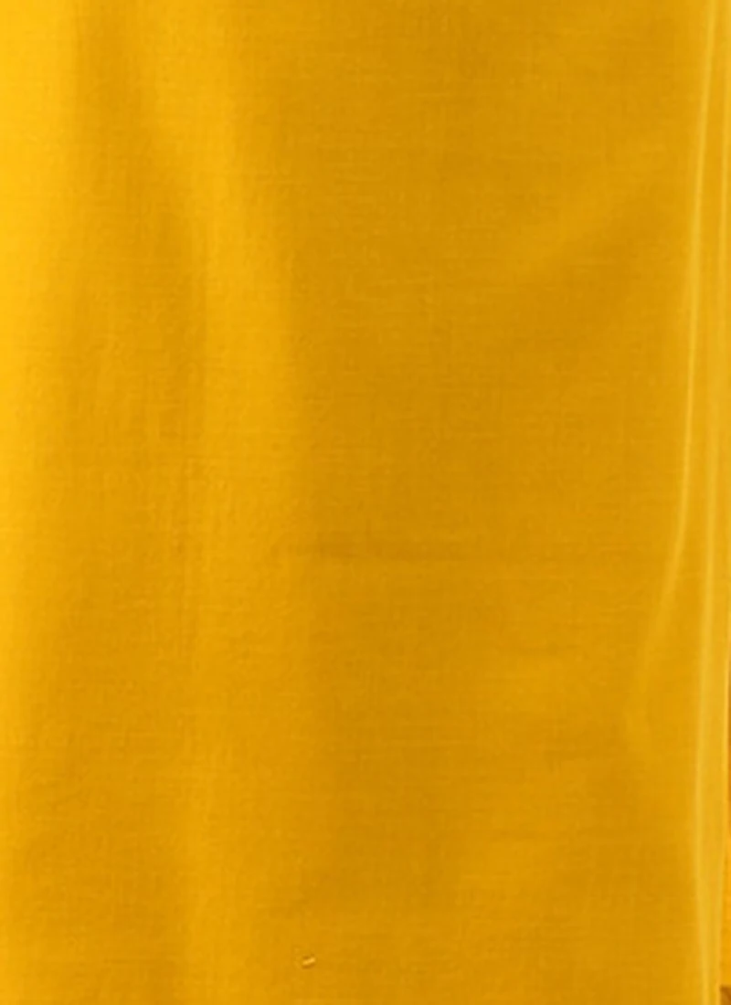 Mustard Printed Rayon Boat Neck Kurta Set After Six Wear 8 Mustard Printed Rayon Boat Neck Kurta Set After Six Wear - Image 8