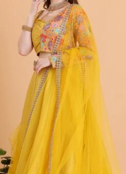 Skirt From Mustard Yellow Embroidered Ruffles Lehenga After Six Wear