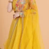 Dupatta From Mustard Yellow Embroidered Ruffles Lehenga After Six Wear