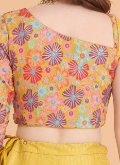 Skirt From Mustard Yellow Embroidered Ruffles Lehenga After Six Wear -C Bazaar Shop Mustard Yellow Embroidered Ruffles Lehenga GHBS02304037 rrc2 1