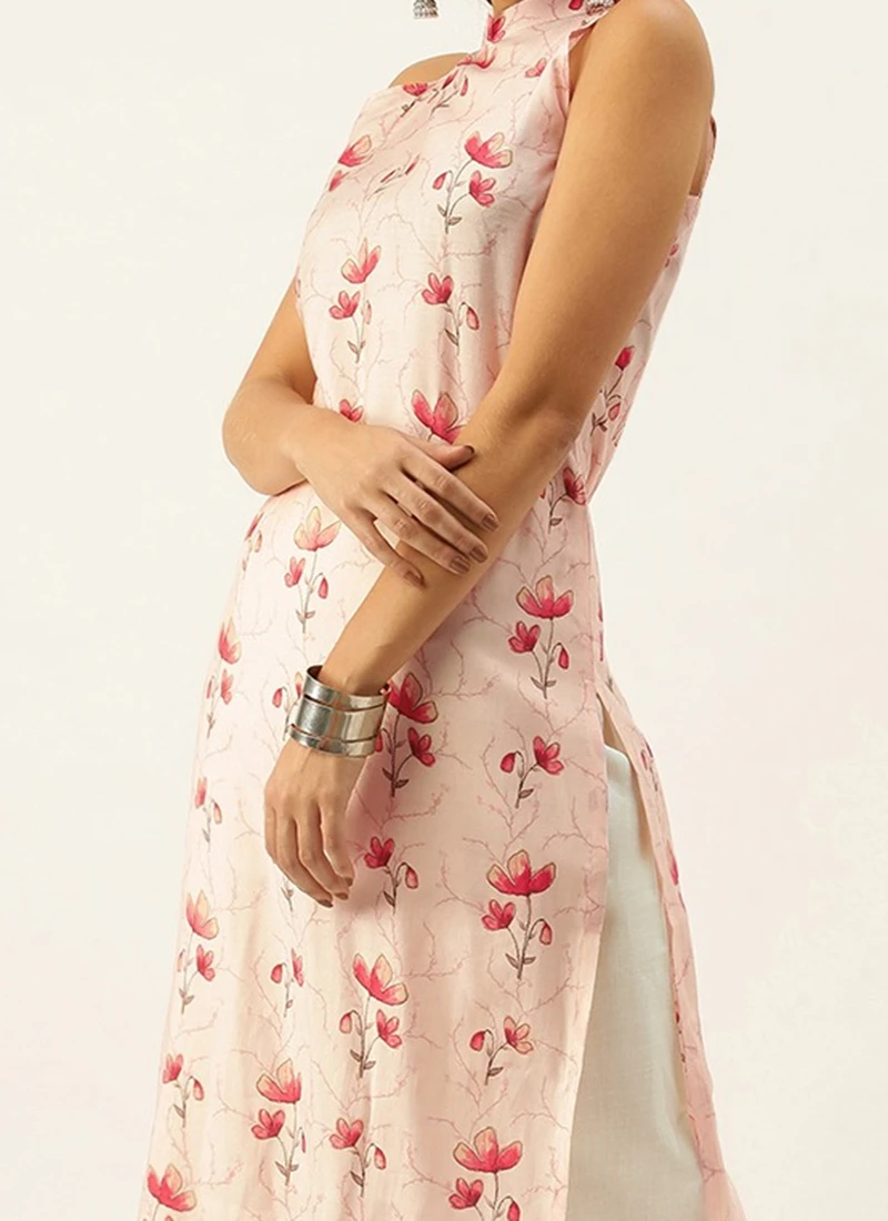 Off White Chanderi Modal Halter Neck Kurta Set After Six Wear 1 Off White Chanderi Modal Halter Neck Kurta Set After Six Wear