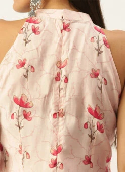 Off White Chanderi Modal Halter Neck Kurta Set After Six Wear 13 Off White Chanderi Modal Halter Neck Kurta Set After Six Wear -C Bazaar Shop Off White Chanderi Modal Halter Neck Kurta Set KSBS02111075 rrc2