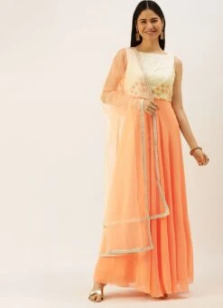Off White Embroidered Floor Length Anarkali Suit Festive Wear -C Bazaar Shop Off White Embroidered Floor Length Anarkali Suit SLBS02205958 u