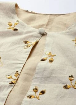 Off White N Black Embroidered Jacket Style Gown After Six Wear -C Bazaar Shop Off White N Black Embroidered Jacket Style Gown IWBS01910263 rrc2