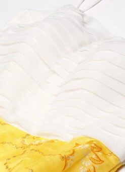 Off White N Yellow Foil Printed Gown Festive Wear -C Bazaar Shop Off White N Yellow Foil Printed Gown IWBS02209689 rrc1 1