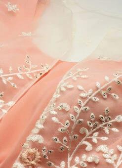 Jacket From Off White Net Embroidered Jacket Style Gown -C Bazaar Shop Off White Net Embroidered Jacket Style Gown IWBS02301759 rrc1