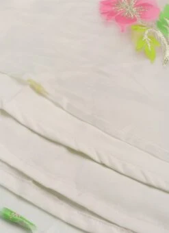 Off White Organza Jacquard Skirt N Top Festive Wear 15 Off White Organza Jacquard Skirt N Top Festive Wear -C Bazaar Shop Off White Organza Jacquard Skirt N Top IWBS02206236 rrc4