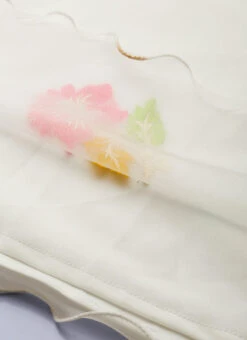 Off White Pleated Yoke Organza Dress After Six Wear -C Bazaar Shop Off White Pleated Yoke Organza Dress DRBS02110893 rrc2