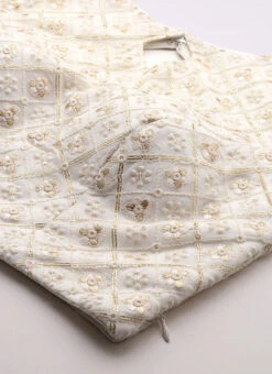 Off White Sequins Embroidery Blouse Festive Wear -C Bazaar Shop Off White Sequins Embroidery Blouse BLBS02305206 rrc1