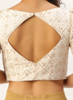 Off White Sequins Embroidery Blouse Festive Wear -C Bazaar Shop Off White Sequins Embroidery Blouse BLBS02305206 rrc2