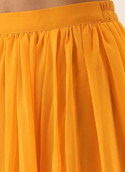 Olive Green Brocade N Yellow Layered Lehenga Set Festive Wear -C Bazaar Shop Olive Green Brocade N Yellow Layered Lehenga Set GHBS02012721 rrc3