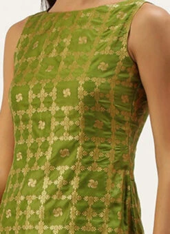 Olive Green Brocade Top Festive Wear -C Bazaar Shop Olive Green Brocade Top KRBS02307709 rrc1