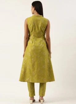Olive Green Rayon Foil Print Kurta Set After Six Wear Festive Wear 11 Olive Green Rayon Foil Print Kurta Set After Six Wear Festive Wear -C Bazaar Shop Olive Green Rayon Foil Print Kurta Set KSBS02211256 b