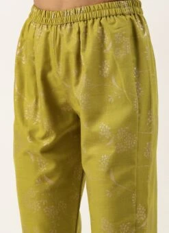 Olive Green Rayon Foil Print Kurta Set After Six Wear -C Bazaar Shop Olive Green Rayon Foil Print Kurta Set KSBS02211256 rrc3 1