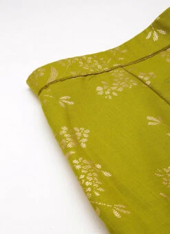 Bottom From Olive Green Rayon Foil Printed Co Ord Set After Six Wear -C Bazaar Shop Olive Green Rayon Foil Printed Co ord Set IWBS02211126 rrc2