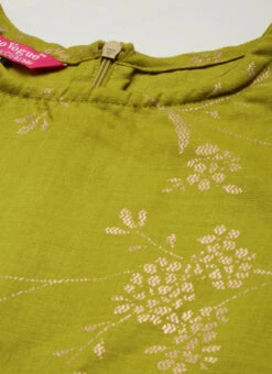 Olive Green Rayon Print Dress After Six Wear 12 Olive Green Rayon Print Dress After Six Wear -C Bazaar Shop Olive Green Rayon Print Dress DRBS02212506 rrc1