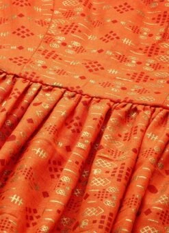 Orange Printed Kurta N Gharara Set Festive Wear -C Bazaar Shop Orange Printed Kurta N Gharara Set KSBS02108666 rrc1