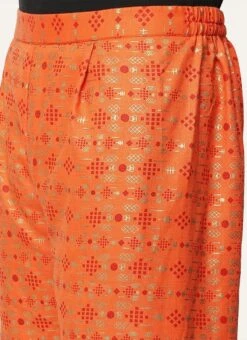 Orange Printed Kurta N Gharara Set Festive Wear -C Bazaar Shop Orange Printed Kurta N Gharara Set KSBS02108666 rrc2