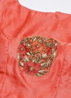 Peach Art Silk Blouse Festive Wear 12 Peach Art Silk Blouse Festive Wear -C Bazaar Shop Peach Art Silk Blouse BLBS02304991 rrc1