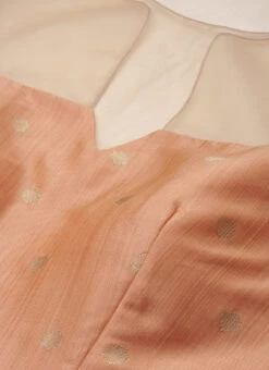 Peach Art Silk Jacquard Dress Festive Wear -C Bazaar Shop Peach Art Silk Jacquard Dress DRBS02212489 rrc2