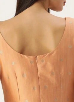 Dupatta From Peach Art Silk Jacquard Gown With Dupatta After Six Wear -C Bazaar Shop Peach Art Silk Jacquard Gown With Dupatta IWBS02302268 rrc2