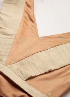 Peach Art Silk Jacquard Ruffled Dress Festive Wear 12 Peach Art Silk Jacquard Ruffled Dress Festive Wear -C Bazaar Shop Peach Art Silk Jacquard Ruffled Dress DRBS02211144 rrc1