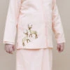 Peach Cotton Silk Embroidered Boys Bandi Set