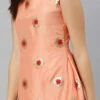 Peach Embroidered Fabric Kurta Straight Pant Set Festive Wear