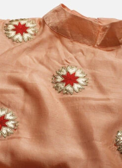 Peach Embroidered Fabric Kurta Straight Pant Set Festive Wear -C Bazaar Shop Peach Embroidered Fabric Kurta Straight Pant Set KSBS01912107 rrc1