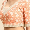 Peach Embroidered Georgette Blouse Festive Wear
