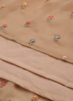 Peach Embroidered Georgette Dress Festive Wear -C Bazaar Shop Peach Embroidered Georgette Dress DRBS02210931 rrc3