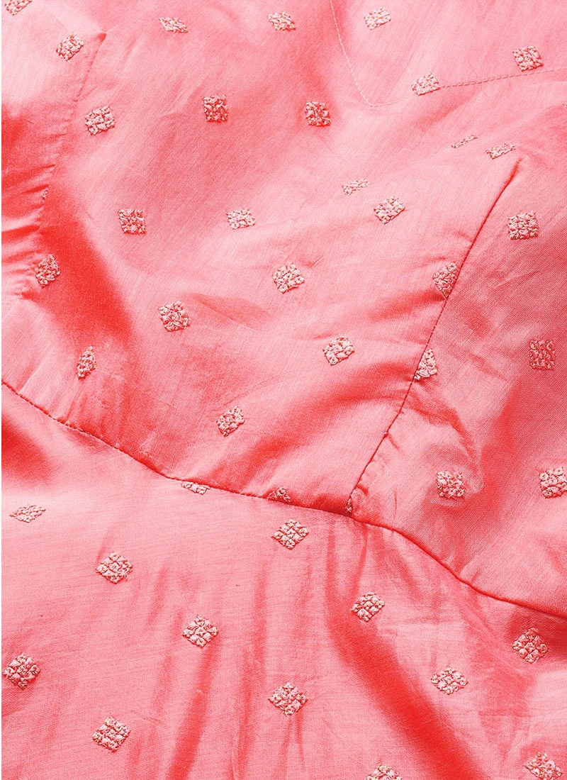 Peach Embroidered Halter Neckline Gown Festive Wear 5 Peach Embroidered Halter Neckline Gown Festive Wear - Image 5