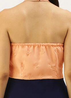 Peach Embroidered N Navy Blue Gown Wedding Wear -C Bazaar Shop Peach Embroidered N Navy Blue Gown IWBS02205095 rrc2