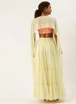 Skirt From Peach Embroidered N Off White Georgette Lehenga After Six Wear 11 Skirt From Peach Embroidered N Off White Georgette Lehenga After Six Wear -C Bazaar Shop Peach Embroidered N Off White Georgette Lehenga GHBS02209622 b