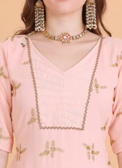 Top From Peach Embroidered Palazzo Suit After Six Wear 12 Top From Peach Embroidered Palazzo Suit After Six Wear -C Bazaar Shop Peach Embroidered Palazzo Suit SLBS02306390 rrc1
