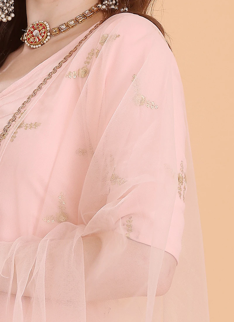 Top From Peach Embroidered Palazzo Suit After Six Wear 7 Top From Peach Embroidered Palazzo Suit After Six Wear - Image 7