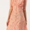 Peach Foil Printed A Line Dress After Six Wear
