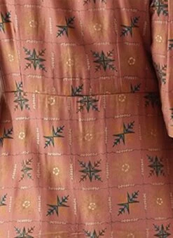Peach Foil Printed A Line Dress After Six Wear Work Wear -C Bazaar Shop Peach Foil Printed A line Dress DRBS02111070 rrc2 1
