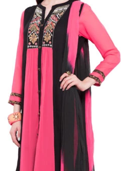 Pink Georgette Anarkali Suit Party Wear
