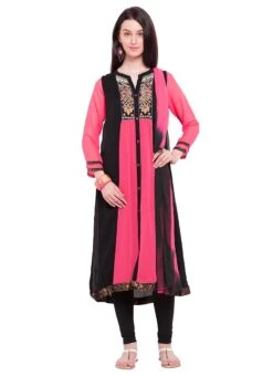 Pink Georgette Anarkali Suit Party Wear -C Bazaar Shop Peach Georgette Anarkali Suit SLMNKC1502 u