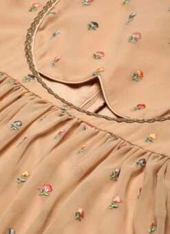 Peach Georgette Embroidered Maxi Dress Festive Wear -C Bazaar Shop Peach Georgette Embroidered Maxi Dress DRBS02210901 rrc3